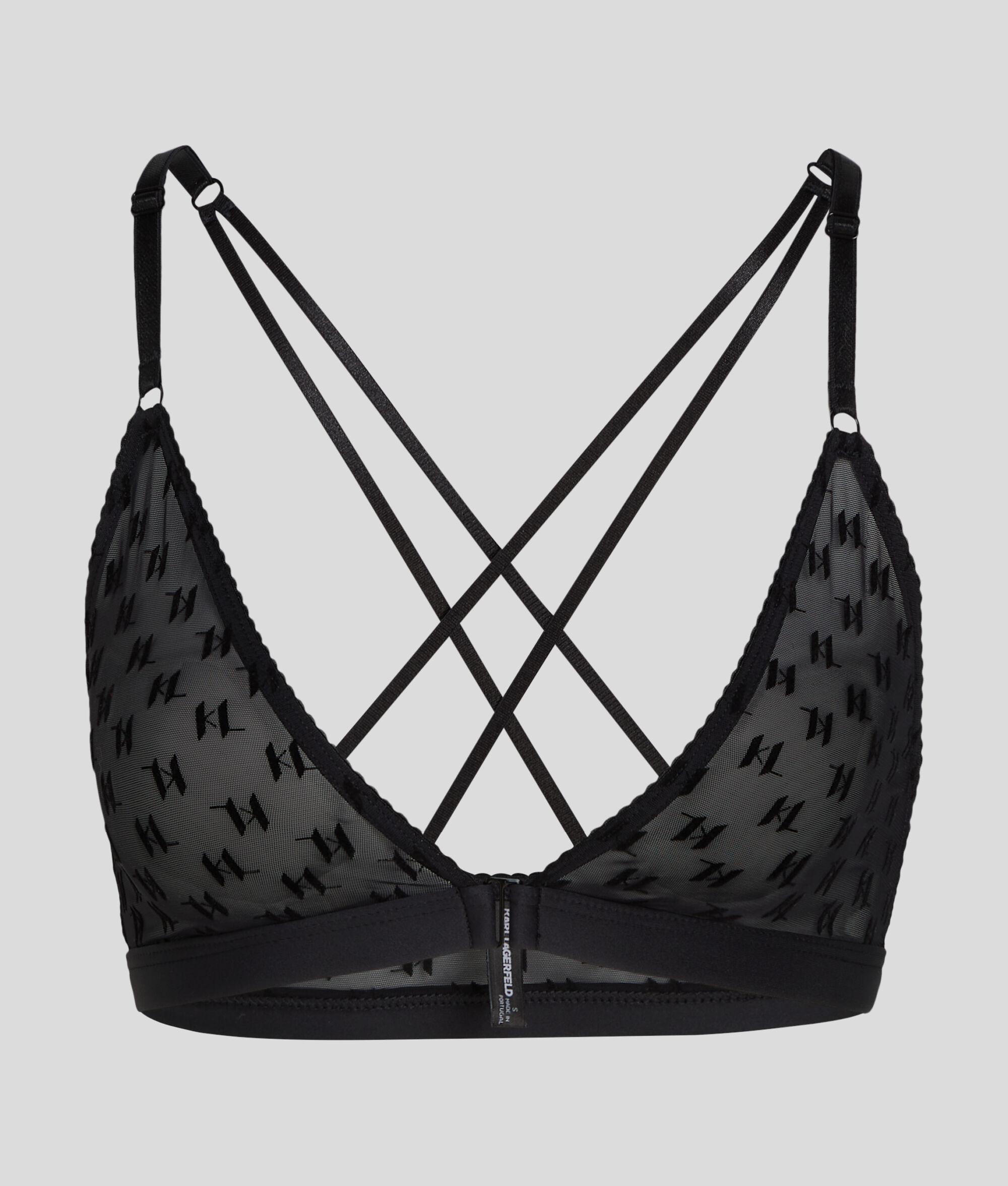 (image for) Sustainable KL MONOGRAM MESH TRIANGLE BRA